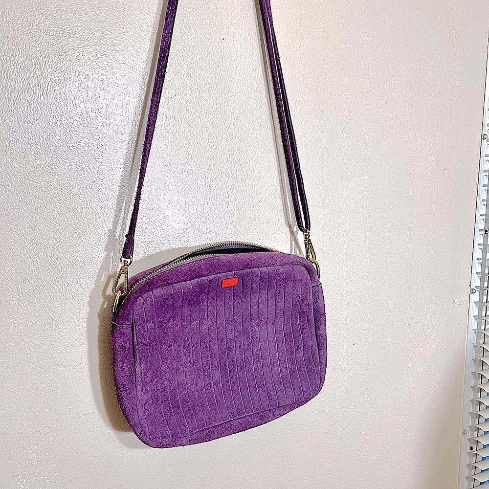 Purple suede purse